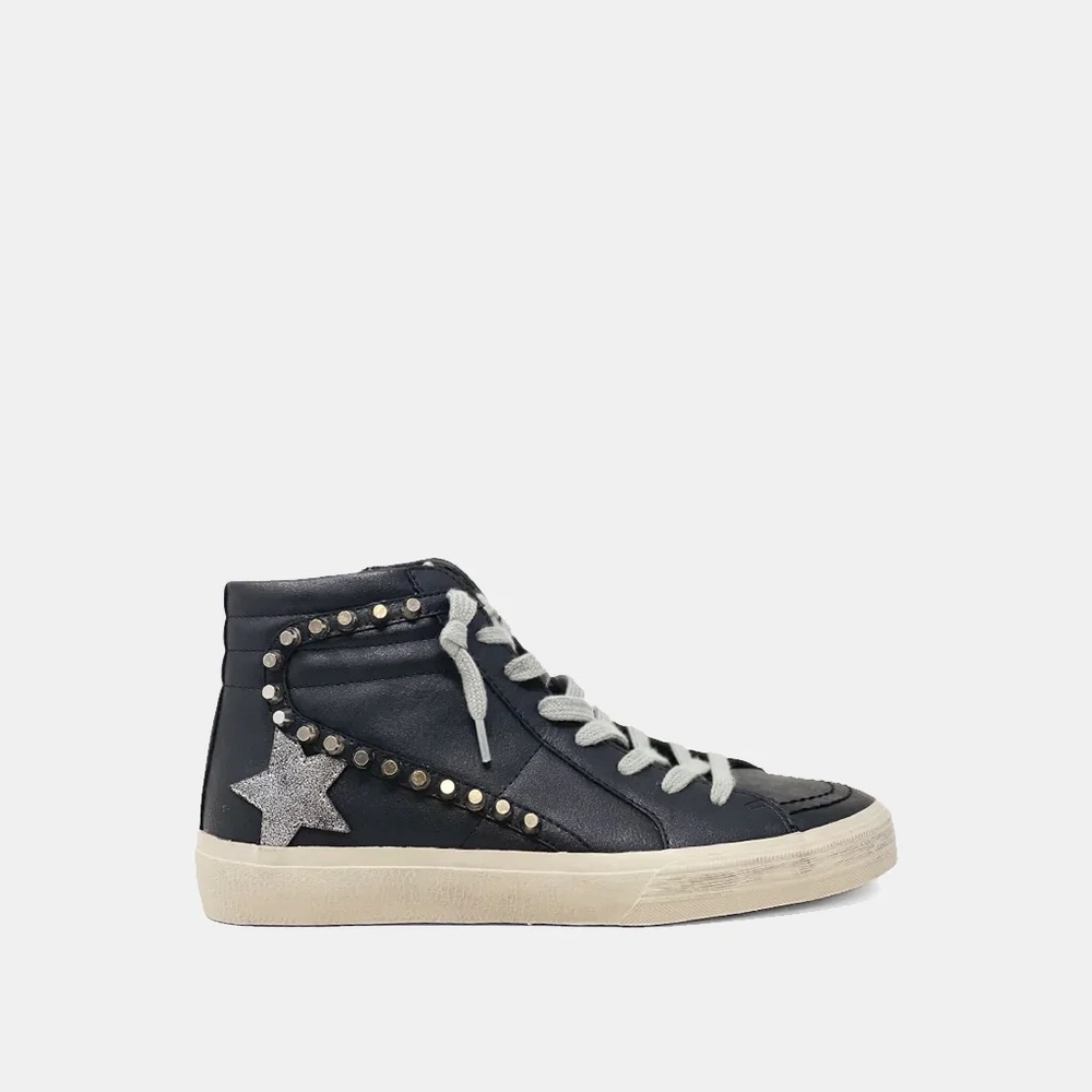 ShuShop RiRi black silver sneakers, high top, like new, sold out, size 7.5